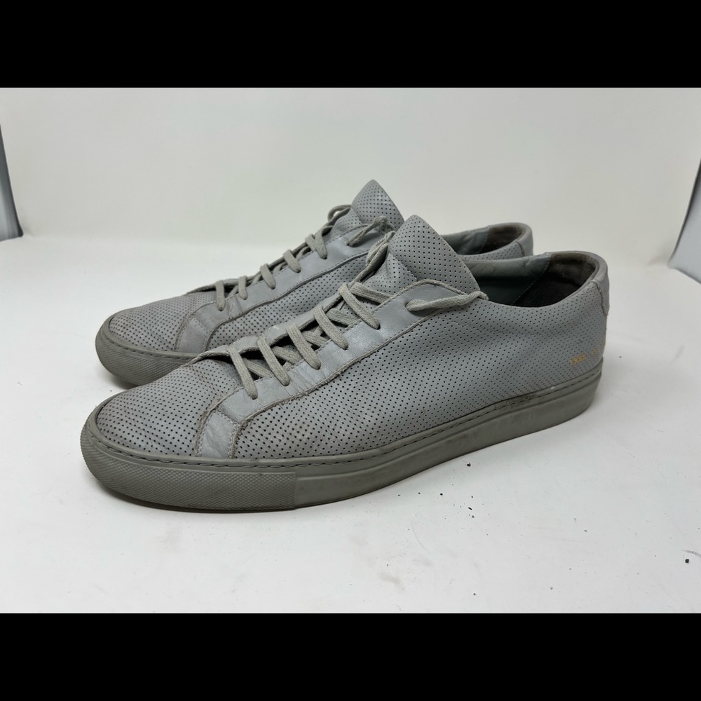 Common Projects Men’s Achilles Low Grey Perforated Size 13 / 46 EU